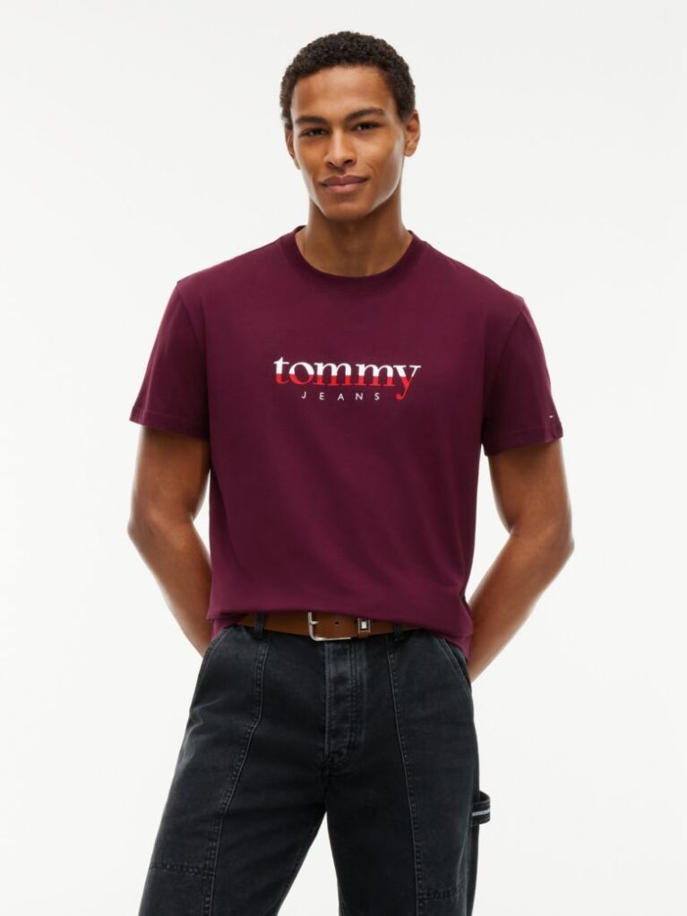 Μωβ Jersey T-Shirt Με Κλασική Λαιμόκοψη Και Λογότυπο  Άνδρες