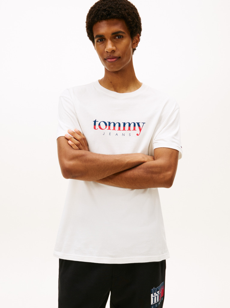 Beige Logo Jersey Crew Neck T-Shirt  Men