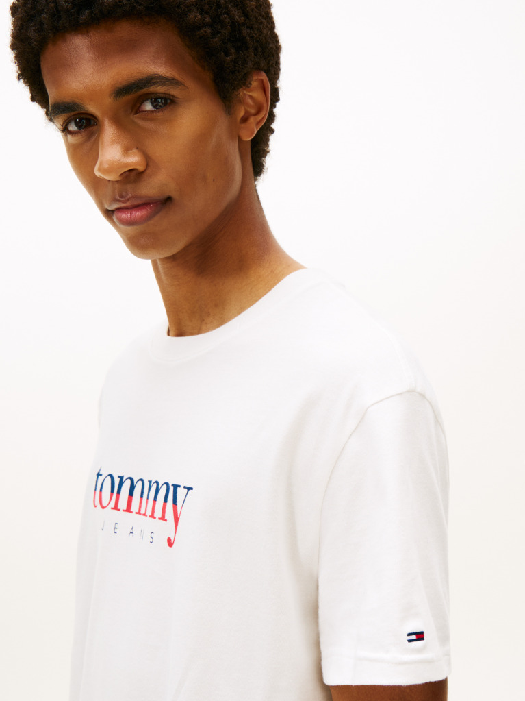Beige Logo Jersey Crew Neck T-Shirt  Men