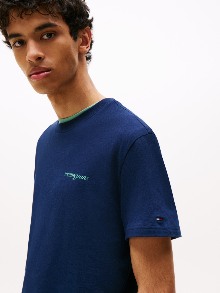 Blue Back Graphic Crew Neck T-Shirt  Men