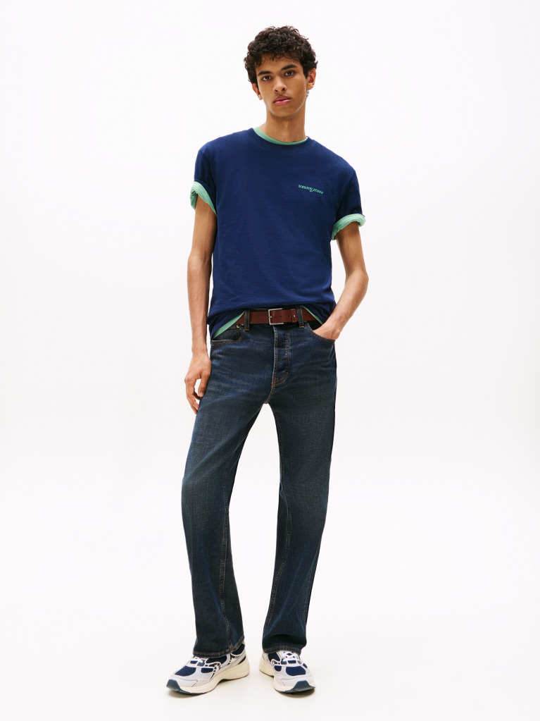 Blue Back Graphic Crew Neck T-Shirt  Men