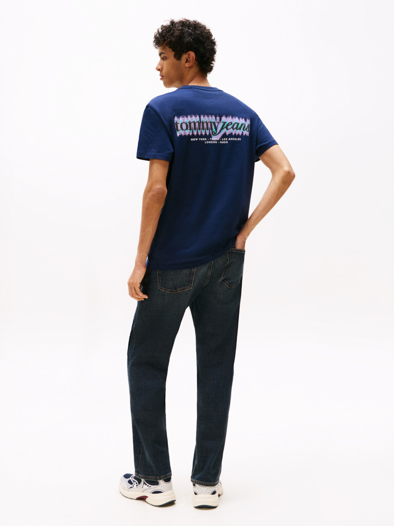 Blue Back Graphic Crew Neck T-Shirt  Men