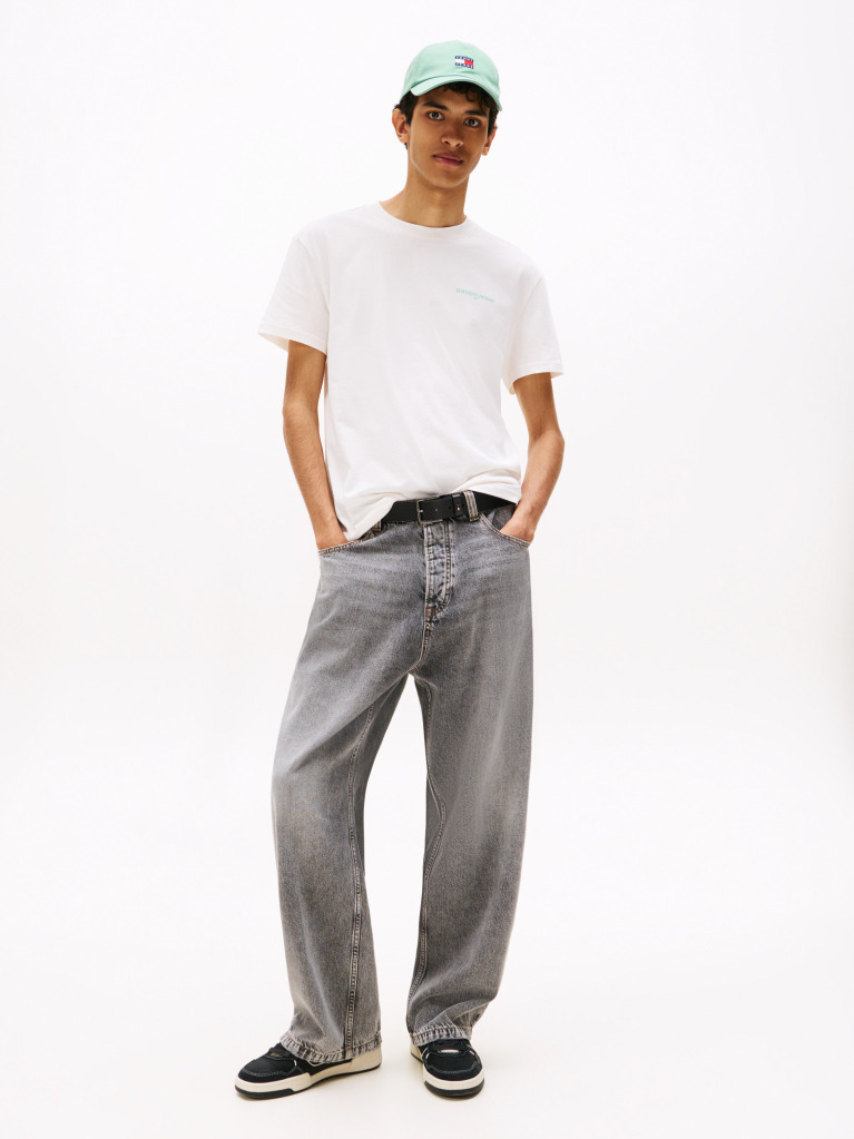 White Back Graphic Crew Neck T-Shirt  Men