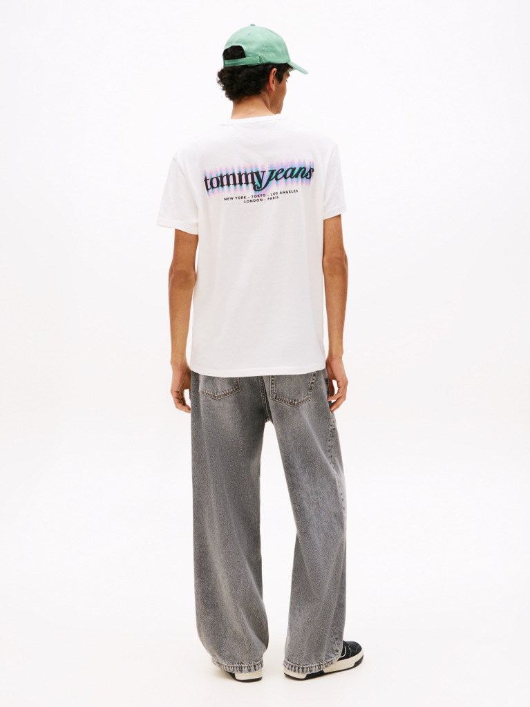White Back Graphic Crew Neck T-Shirt  Men