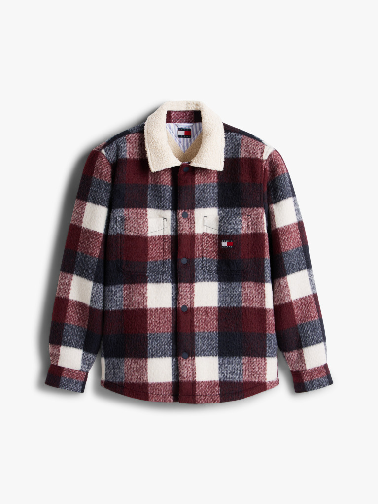 Multi Oversized Καρό Teddy Overshirt Με Γιακά  Άνδρες