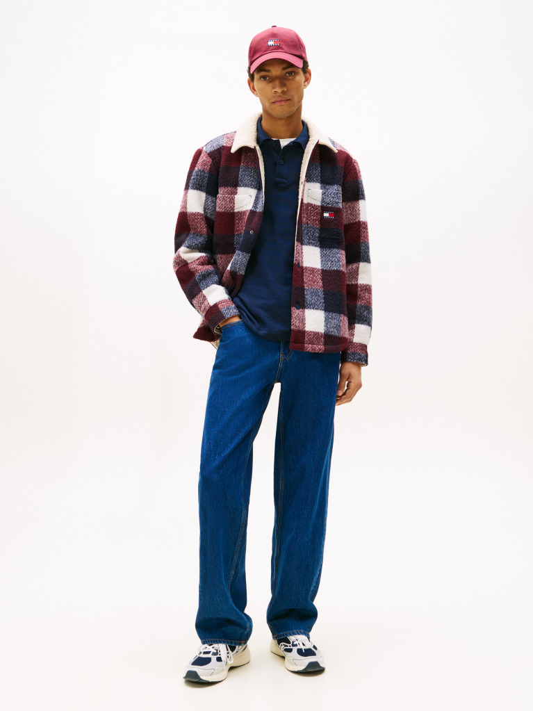 Multi Oversized Καρό Teddy Overshirt Με Γιακά  Άνδρες
