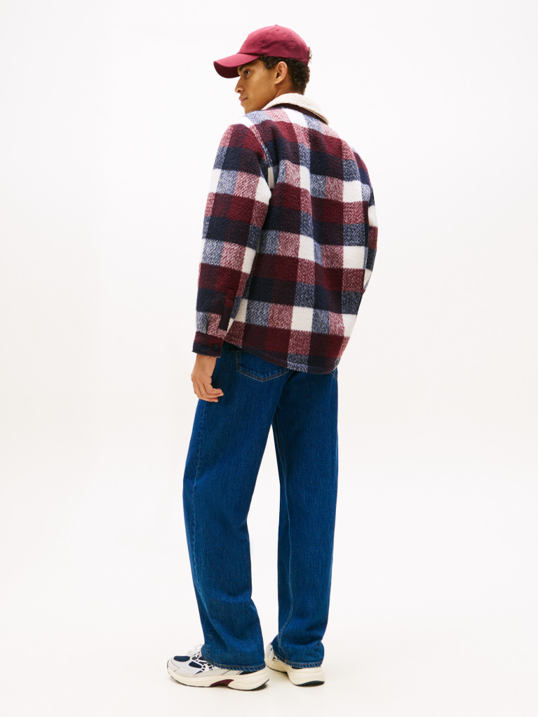 Multi Oversized Καρό Teddy Overshirt Με Γιακά  Άνδρες