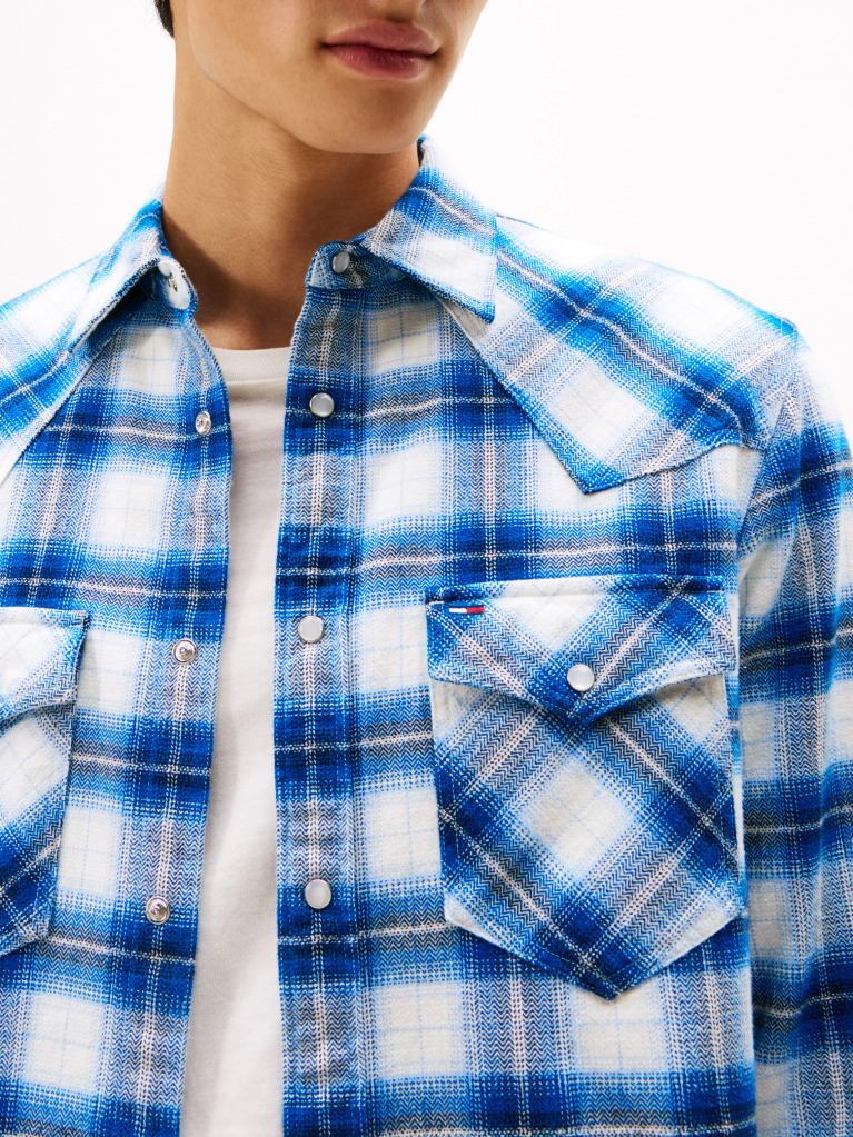 Multi Flannel Καρό Western Πουκάμισο Σε Κανονική Γραμμή  Άνδρες