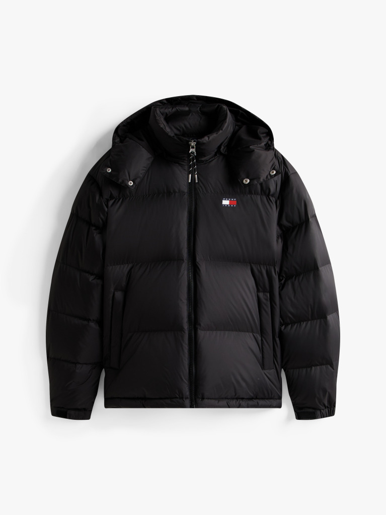 Black Water Repellent Ripstop Alaska Puffer Jacket  Men