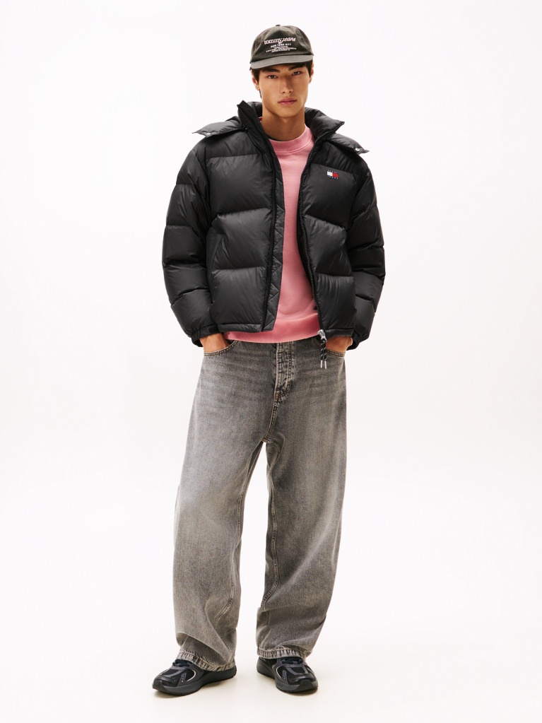 Black Water Repellent Ripstop Alaska Puffer Jacket  Men