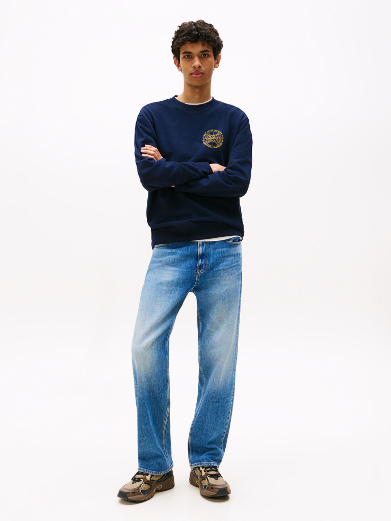Blue Heritage Varsity Crew Neck Sweatshirt  Men