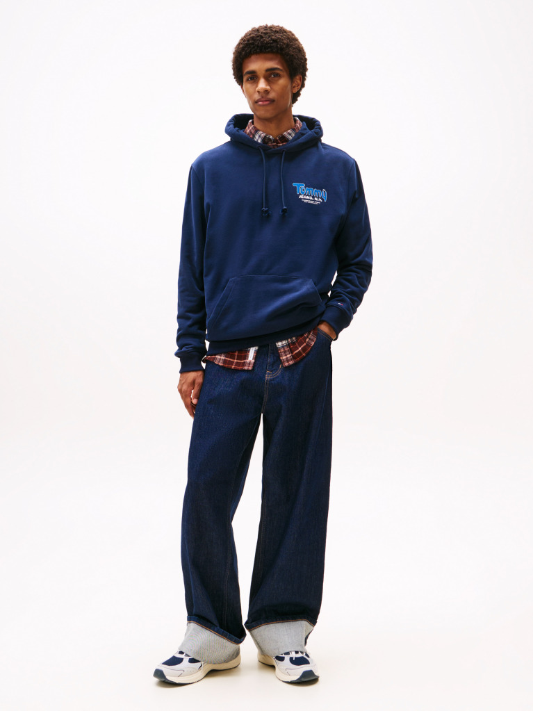 Μπλε Terry Hoody Με Λογότυπο  Άνδρες