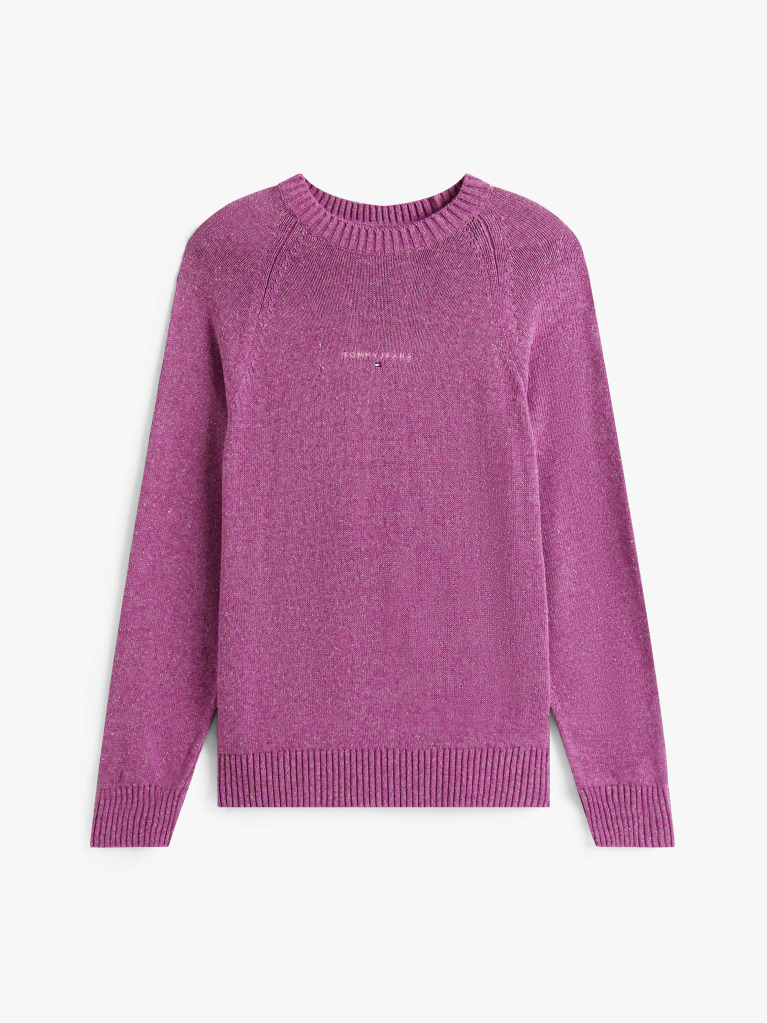 Red Linear Logo Raglan Sleeve Slim Jumper  Men