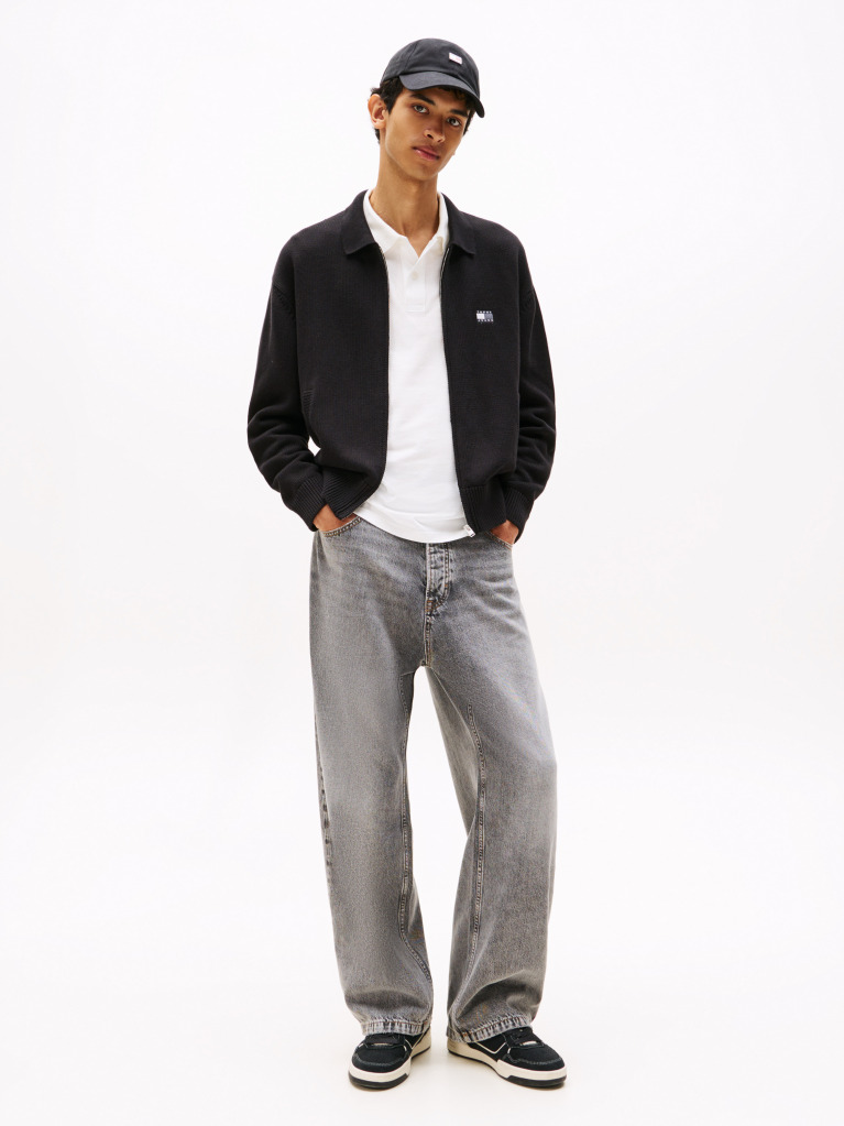 Black Relaxed Zip-Thru Sweatshirt  Men