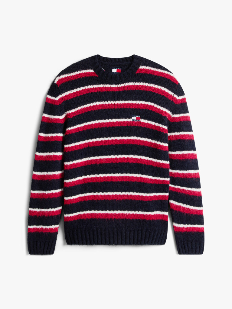 Multi Tommy Badge Stripe Jumper With Alpaca  Men