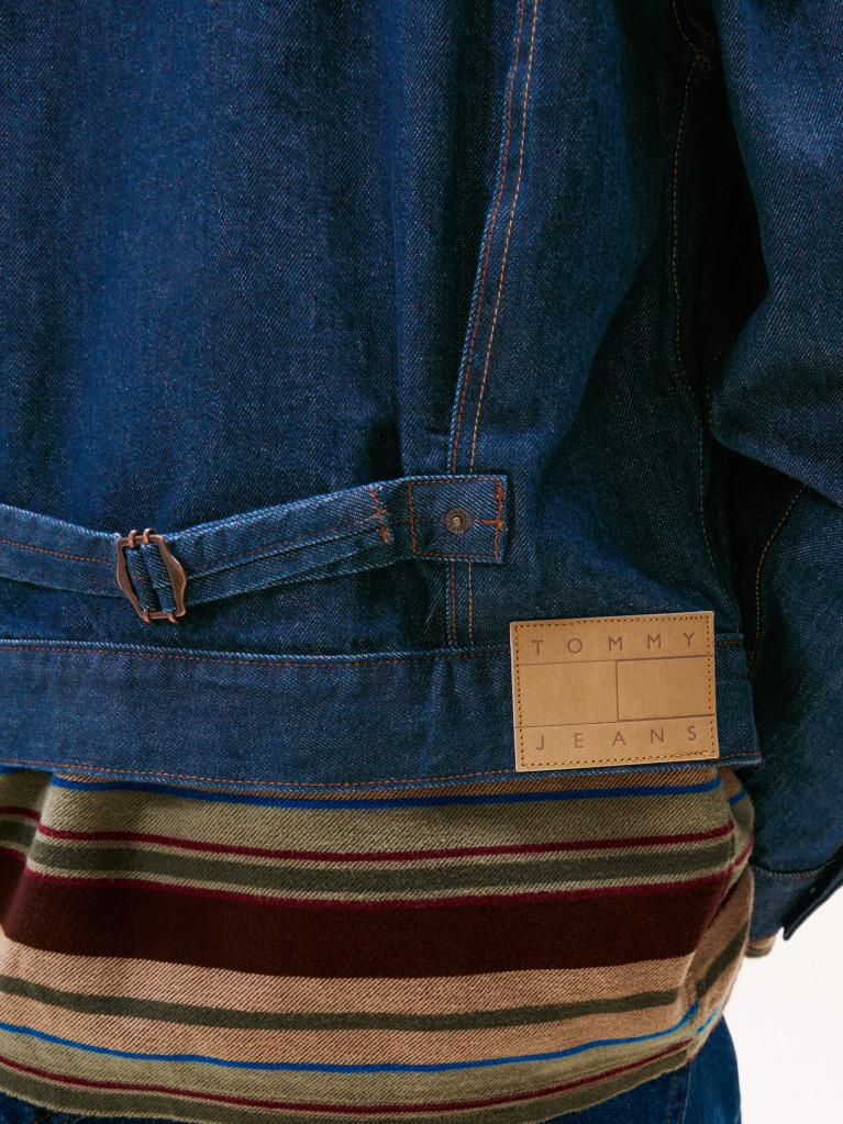 Denim Pleated Denim Trucker Jacket  Men