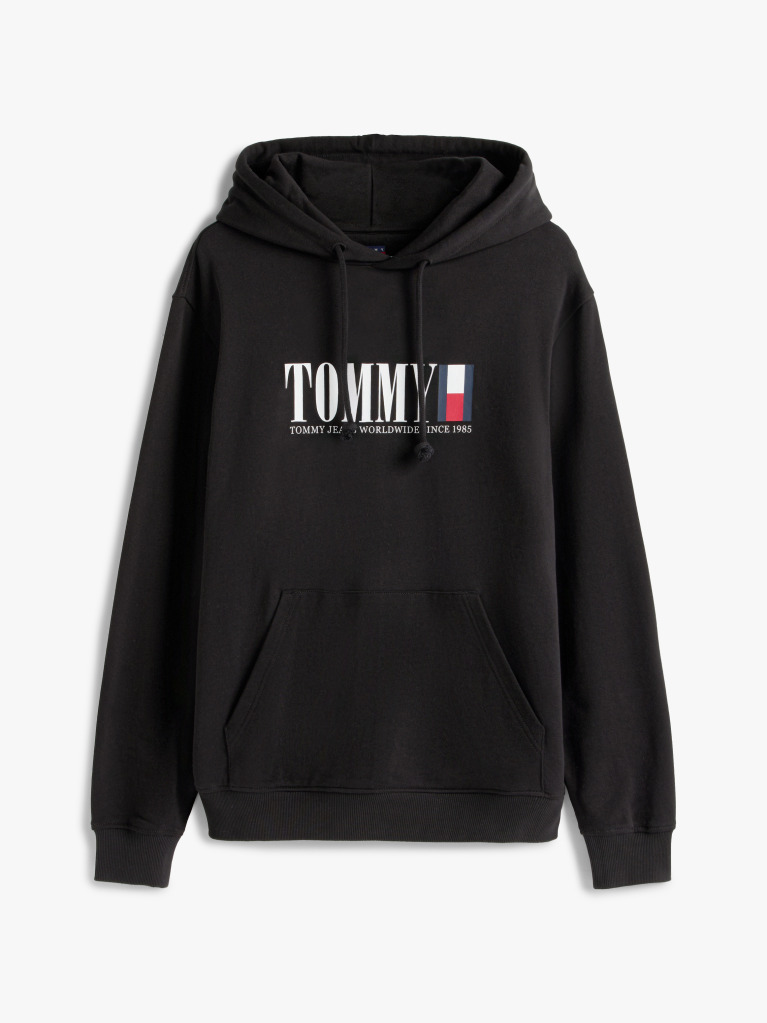 Black Logo Regular Hoody  Men