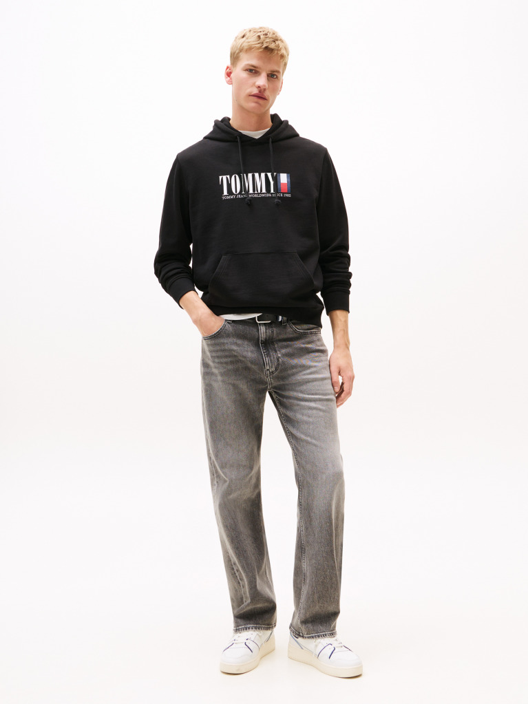Black Logo Regular Hoody  Men