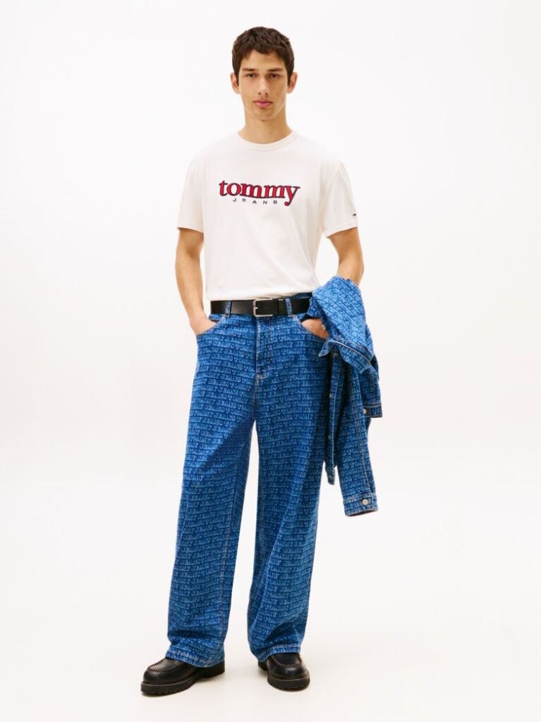 Denim Theo Spell-Out Logo Loose Jeans  Men