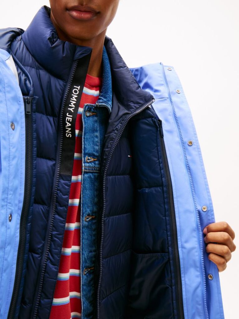 Blue 3-in-1 Padded Chicago Windbreaker  Men