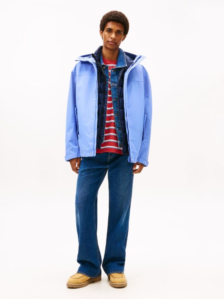 Blue 3-in-1 Padded Chicago Windbreaker  Men