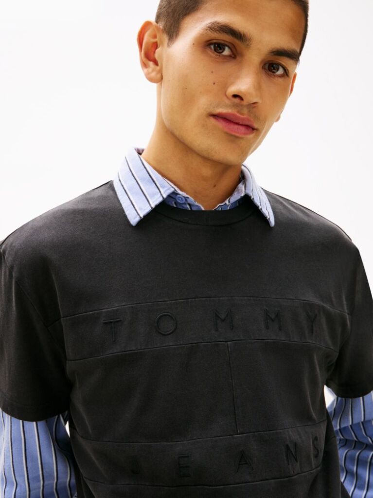 Black Regular Tonal Flag Short-Sleeve T-Shirt  Men
