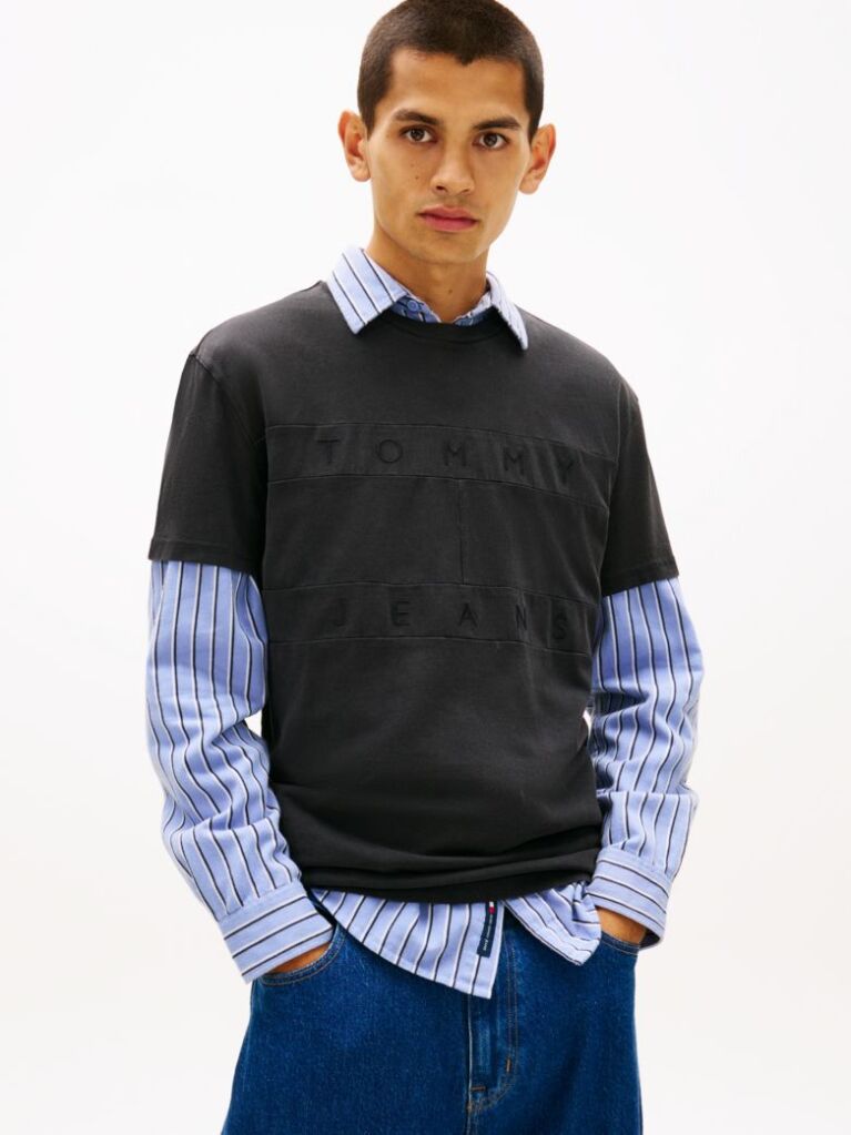 Black Regular Tonal Flag Short-Sleeve T-Shirt  Men