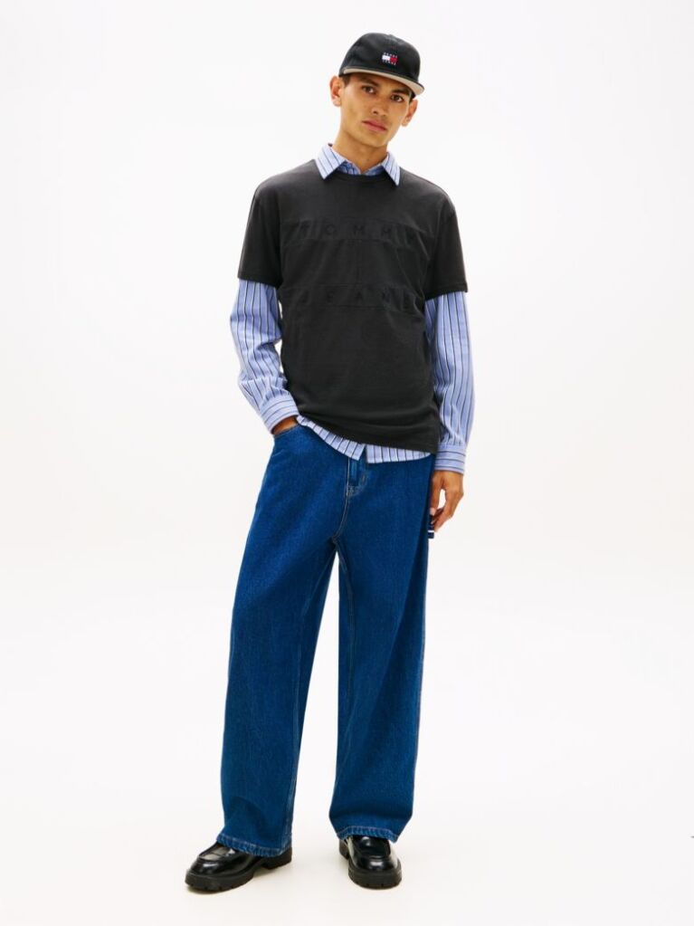 Black Regular Tonal Flag Short-Sleeve T-Shirt  Men