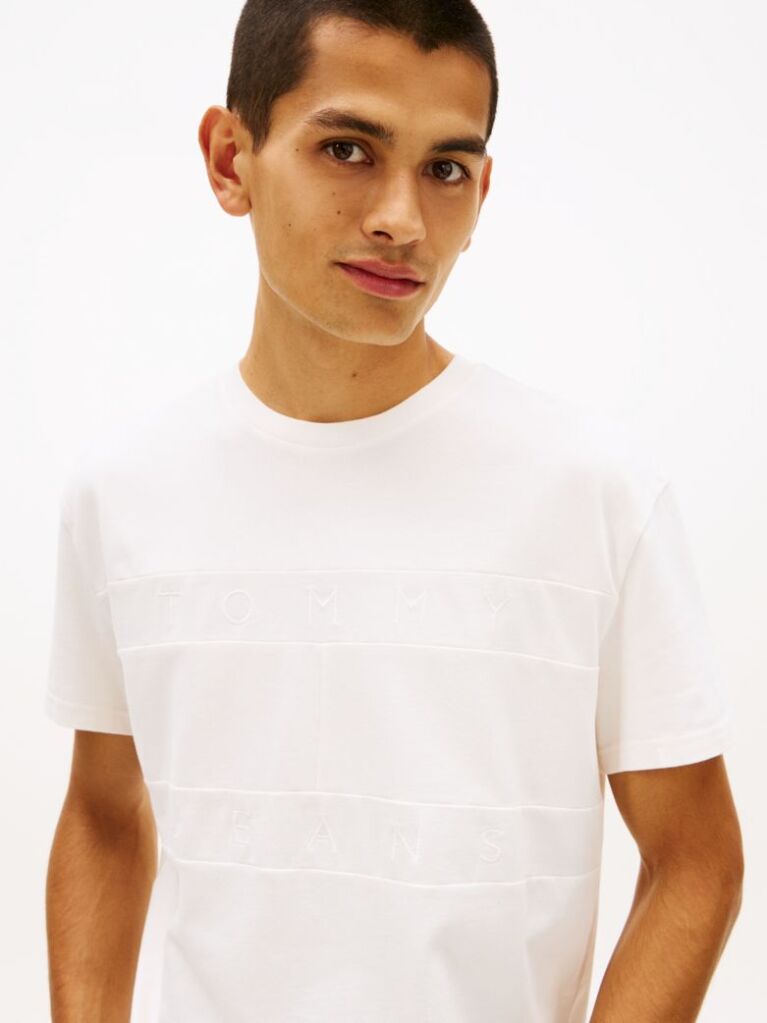 White Regular Tonal Flag Short-Sleeve T-Shirt  Men