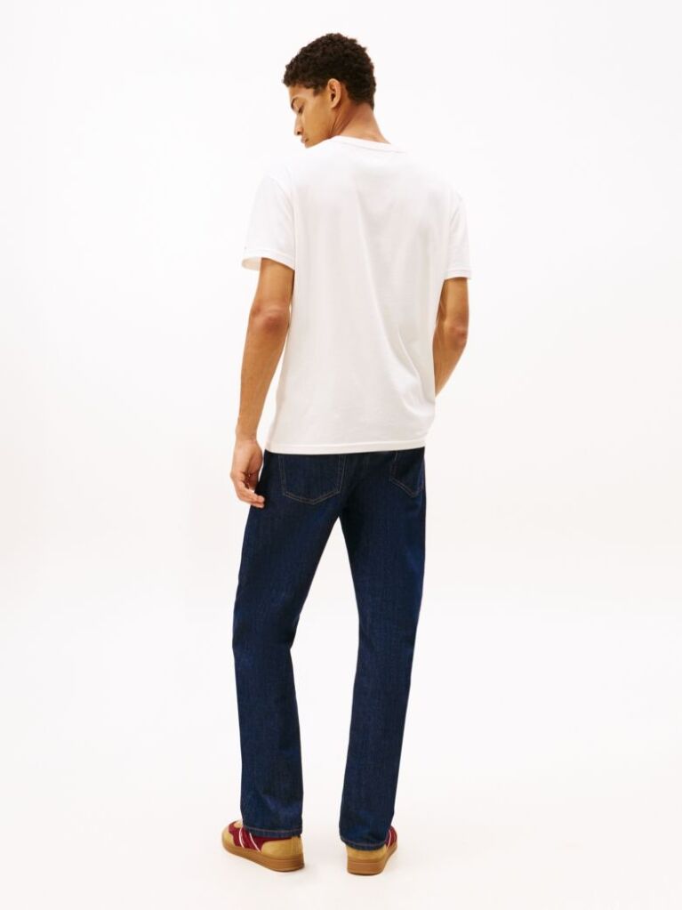 White Logo Stamp Crew Neck T-Shirt  Men