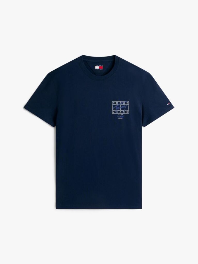 Blue Signature Back Logo Crew Neck T-Shirt  Men