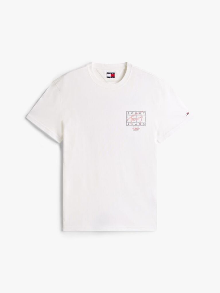 Beige Signature Back Logo Crew Neck T-Shirt  Men