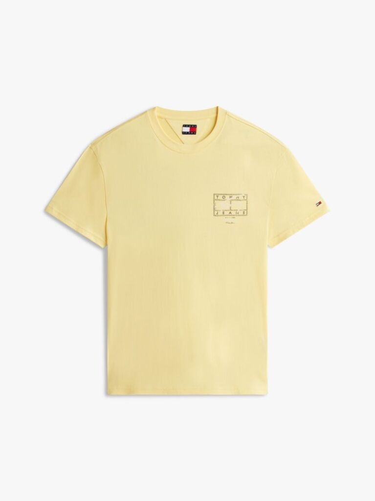 Yellow Signature Back Logo Crew Neck T-Shirt  Men