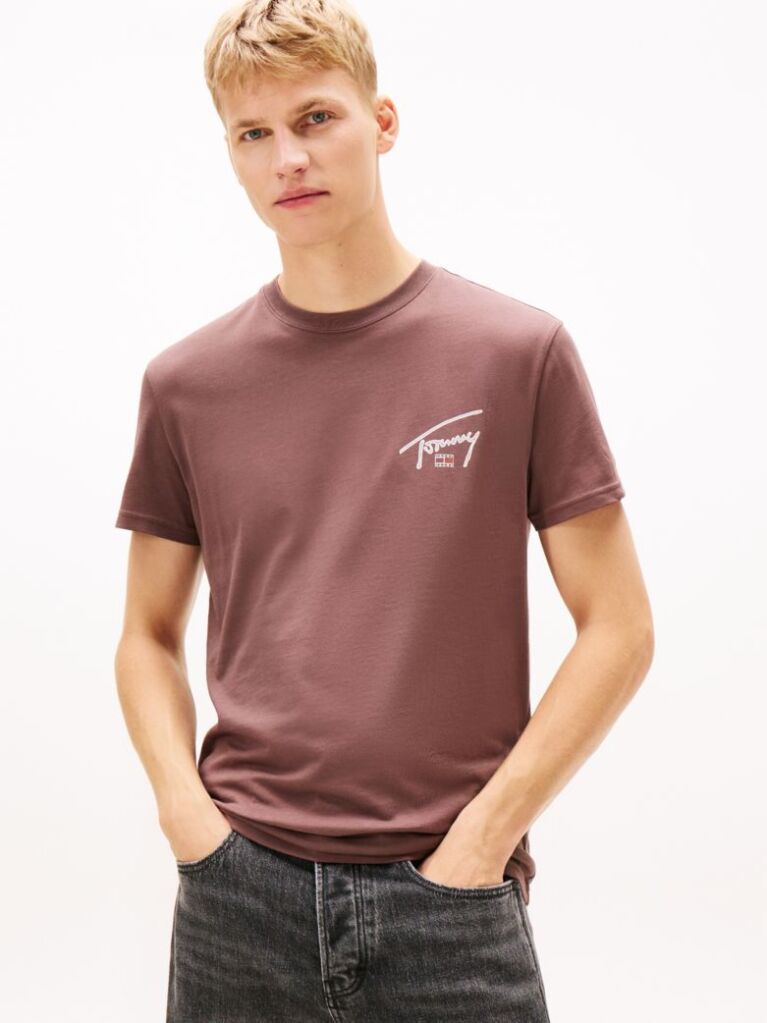 Brown Signature Back Logo Crew Neck T-Shirt  Men