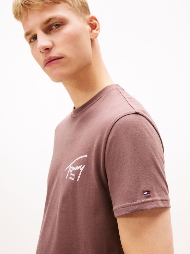 Brown Signature Back Logo Crew Neck T-Shirt  Men