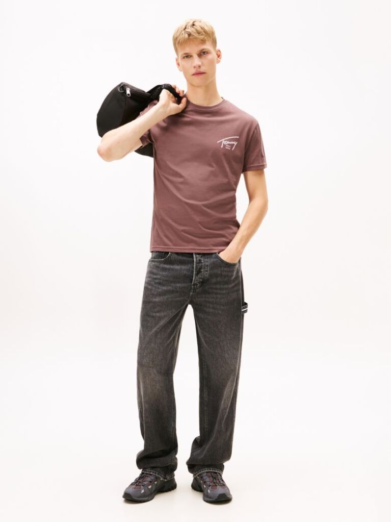 Brown Signature Back Logo Crew Neck T-Shirt  Men