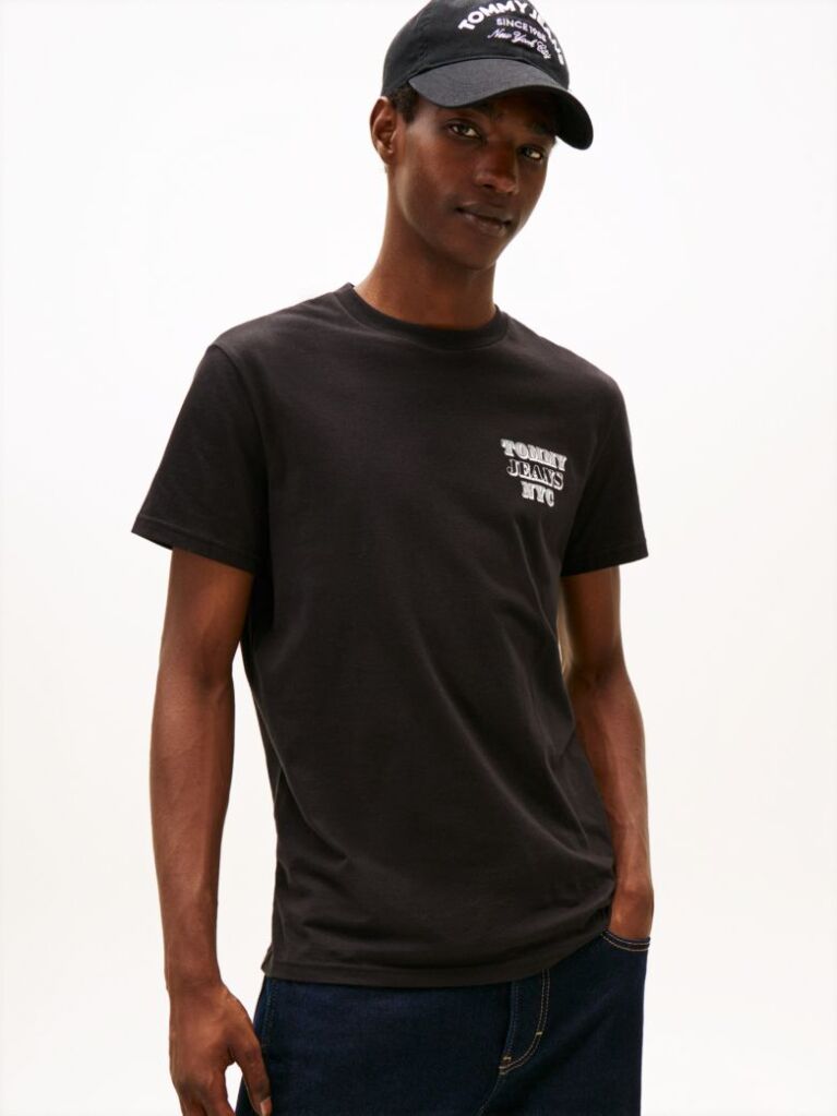 Black Varsity Logo Slim T-Shirt  Men