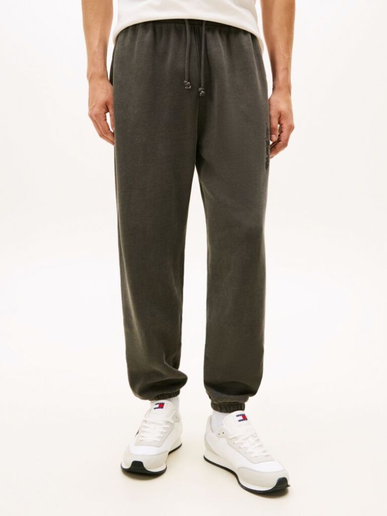 Black Classic Washed Tonal Logo Relaxed Joggers  Men