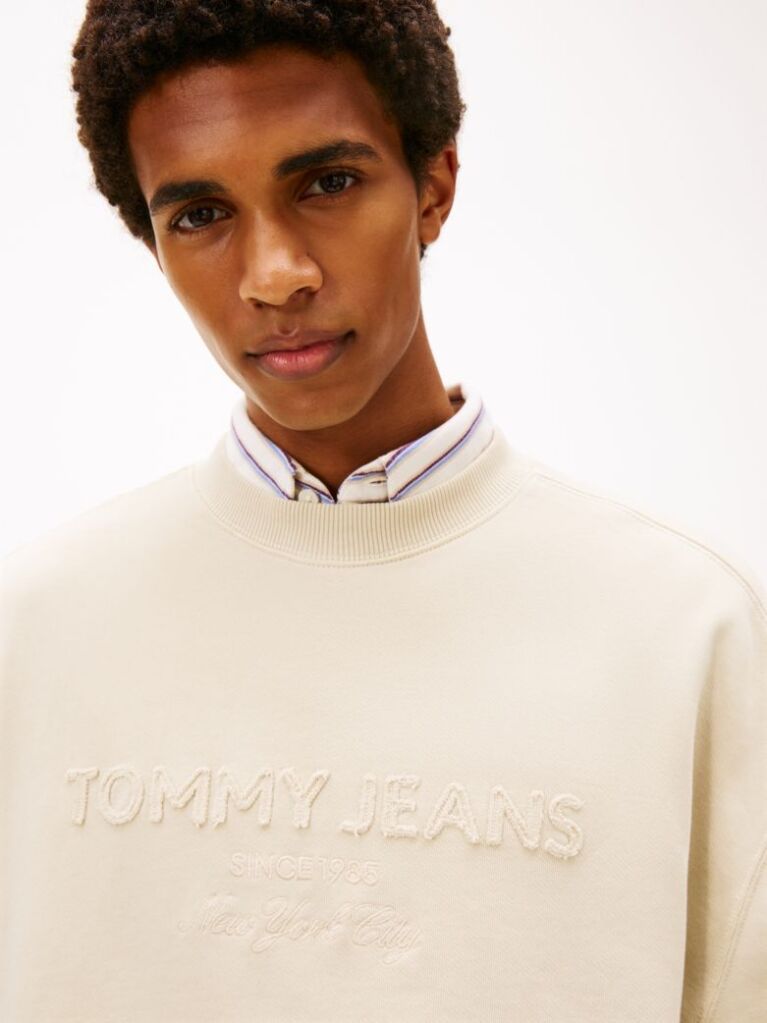 Beige Classic '90s Tonal Logo Washed Sweatshirt  Men