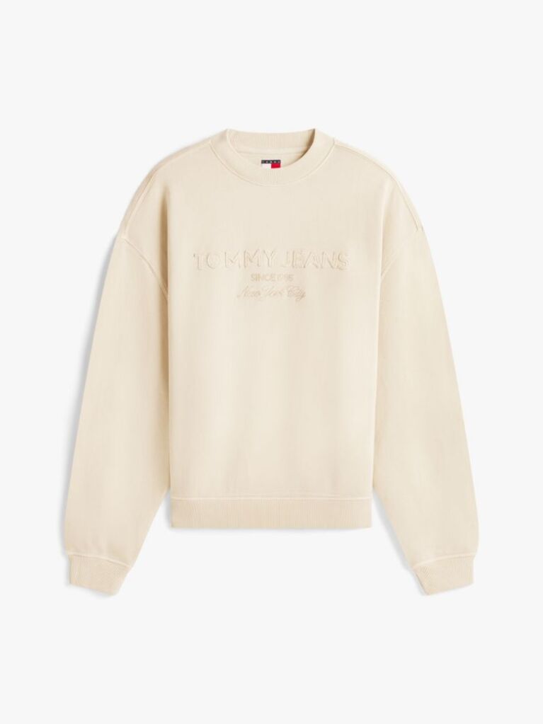 Beige Classic '90s Tonal Logo Washed Sweatshirt  Men