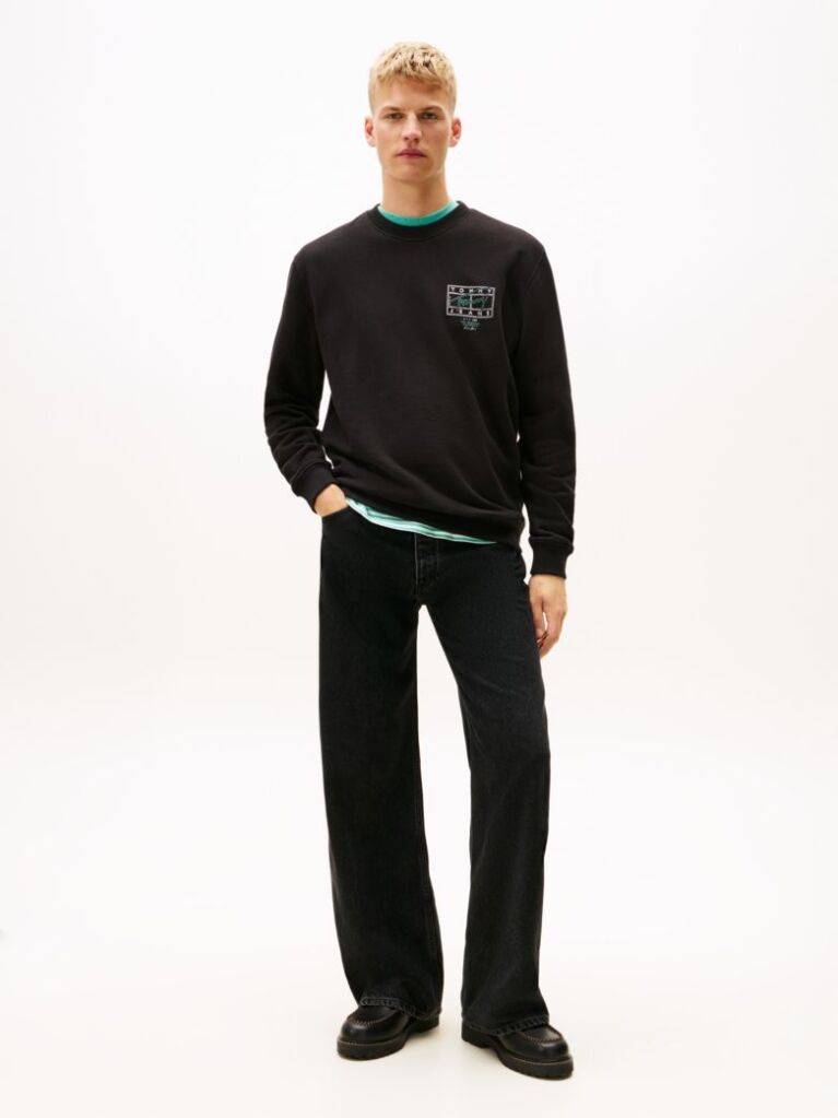 Black Regular Logo Back Graphic Sweatshirt  Men