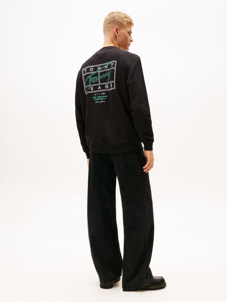 Black Regular Logo Back Graphic Sweatshirt  Men