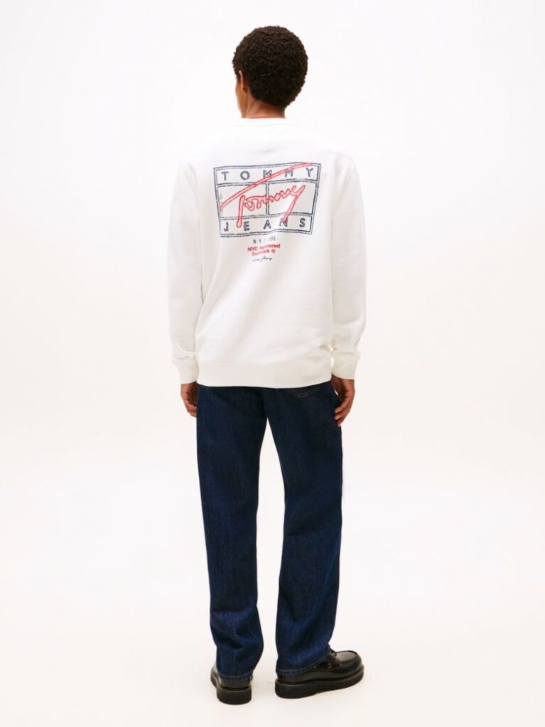 Beige Regular Logo Back Graphic Sweatshirt  Men