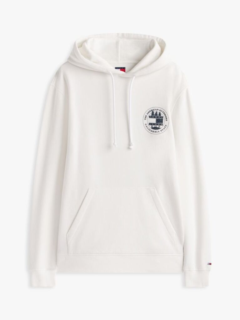 Μπεζ Άνετο Hoody Με Πίσω Σλόγκαν  Άνδρες