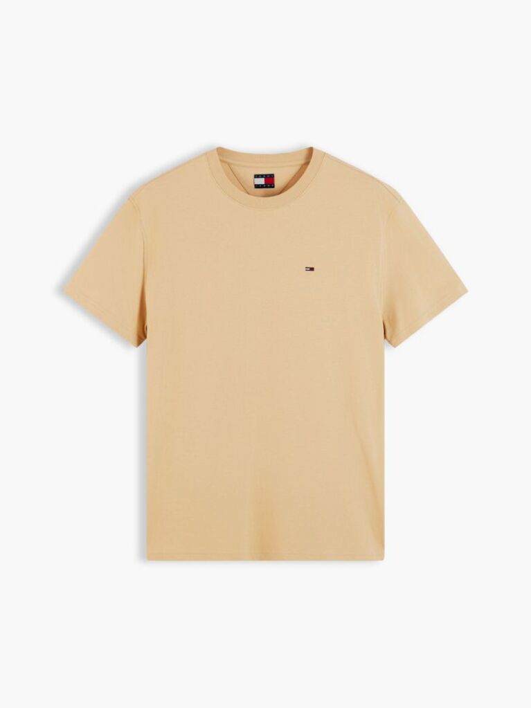 Μπεζ T-Shirt Με Κλασική Λαιμόκοψη Και Σημαία Tommy  Άνδρες