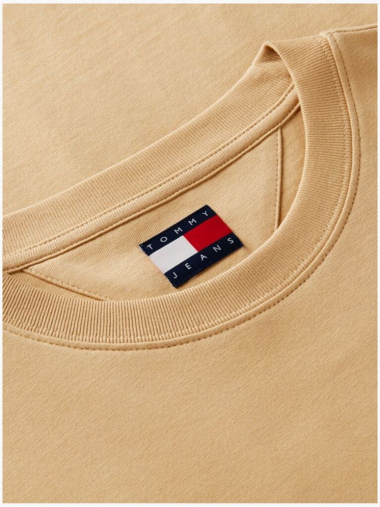 Μπεζ T-Shirt Με Κλασική Λαιμόκοψη Και Σημαία Tommy  Άνδρες