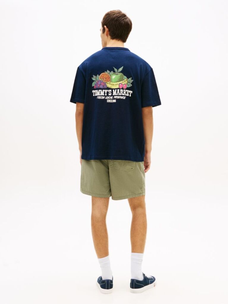 Blue Graphic Logo Relaxed Textured Jersey T-Shirt  Men