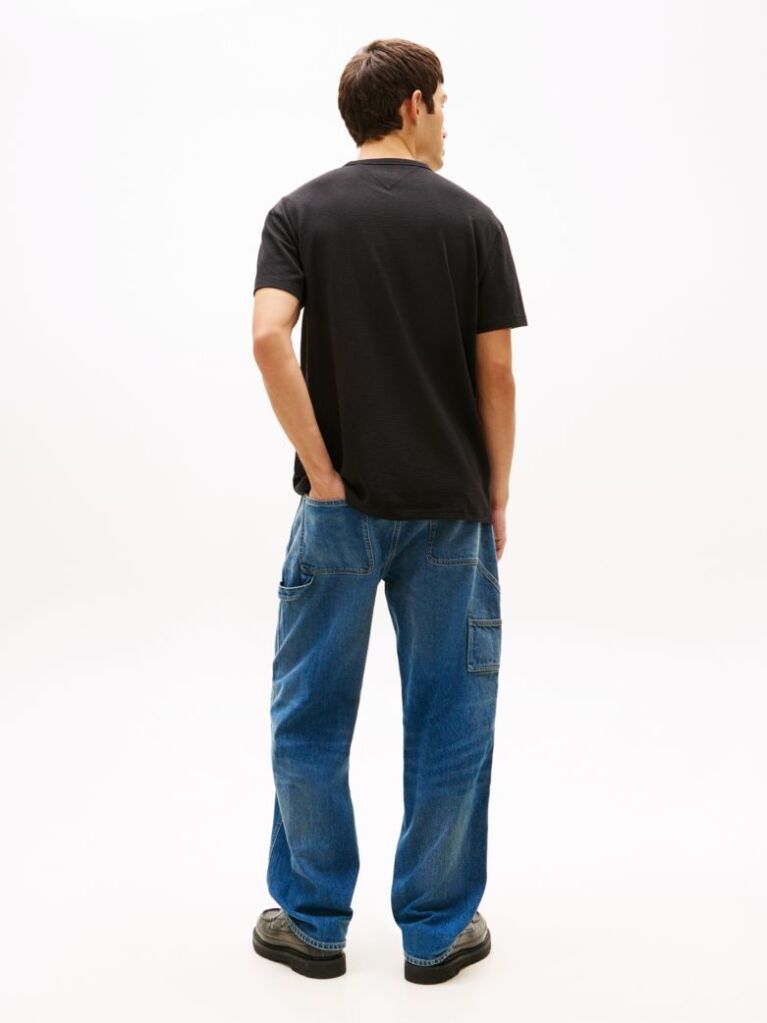 Black Logo Slim Waffle Knit T-Shirt  Men