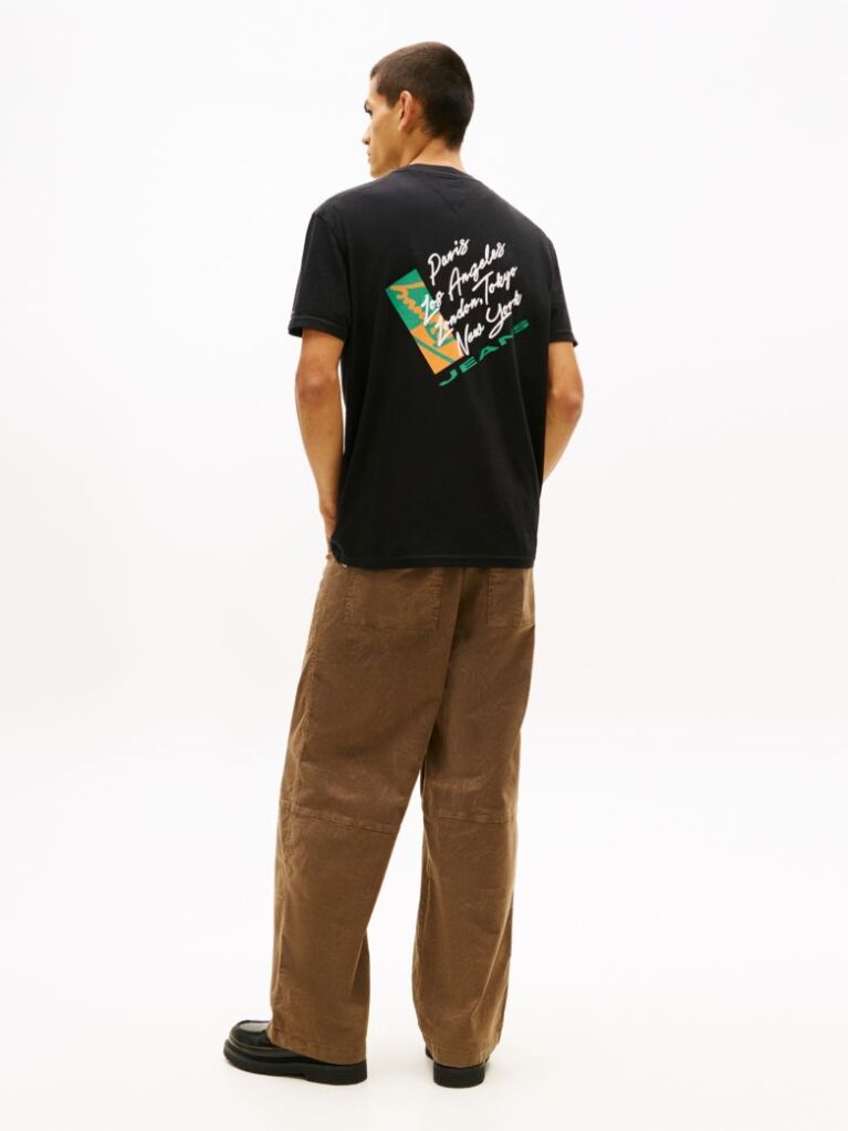 Μαύρο Βαμβακερό T-Shirt Με Signature Πίσω Λογότυπο  Άνδρες