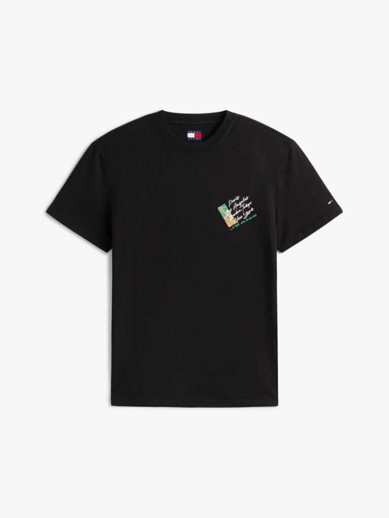 Μαύρο Βαμβακερό T-Shirt Με Signature Πίσω Λογότυπο  Άνδρες